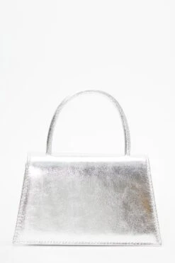 Silver Foil Diamante Bow Mini Tote Bag -Princess Style Shop 00100037360 ZB