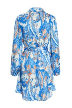 Blue Marble Print Shirt Mini Dress -Princess Style Shop 00100037368 ZB