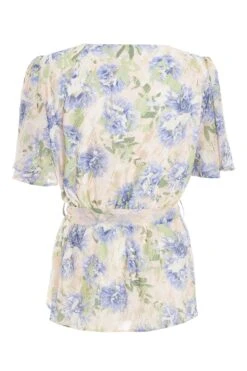 Pink Floral Chiffon Peplum Top -Princess Style Shop 00100037382 ZB