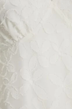 White Chiffon Floral Smock Mini Dress -Princess Style Shop 00100037383 ZS