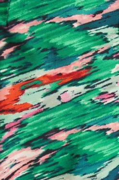 Green Satin Marble Print Tie Back Midi Dress -Princess Style Shop 00100037433 ZS