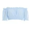Blue Bardot Crop Top -Princess Style Shop 00100037439 ZM