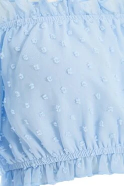 Blue Bardot Crop Top -Princess Style Shop 00100037439 ZS