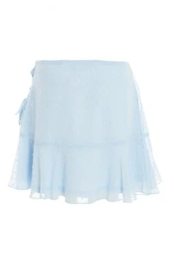 Blue Chiffon Dobby Frill Mini Skirt -Princess Style Shop 00100037441 ZB