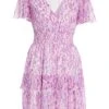 Lilac Chiffon Animal Print Mini Dress -Princess Style Shop 00100037443 ZM