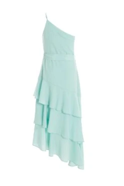Mint Textured Chiffon One Shoulder Midaxi Dress -Princess Style Shop 00100037454 ZB