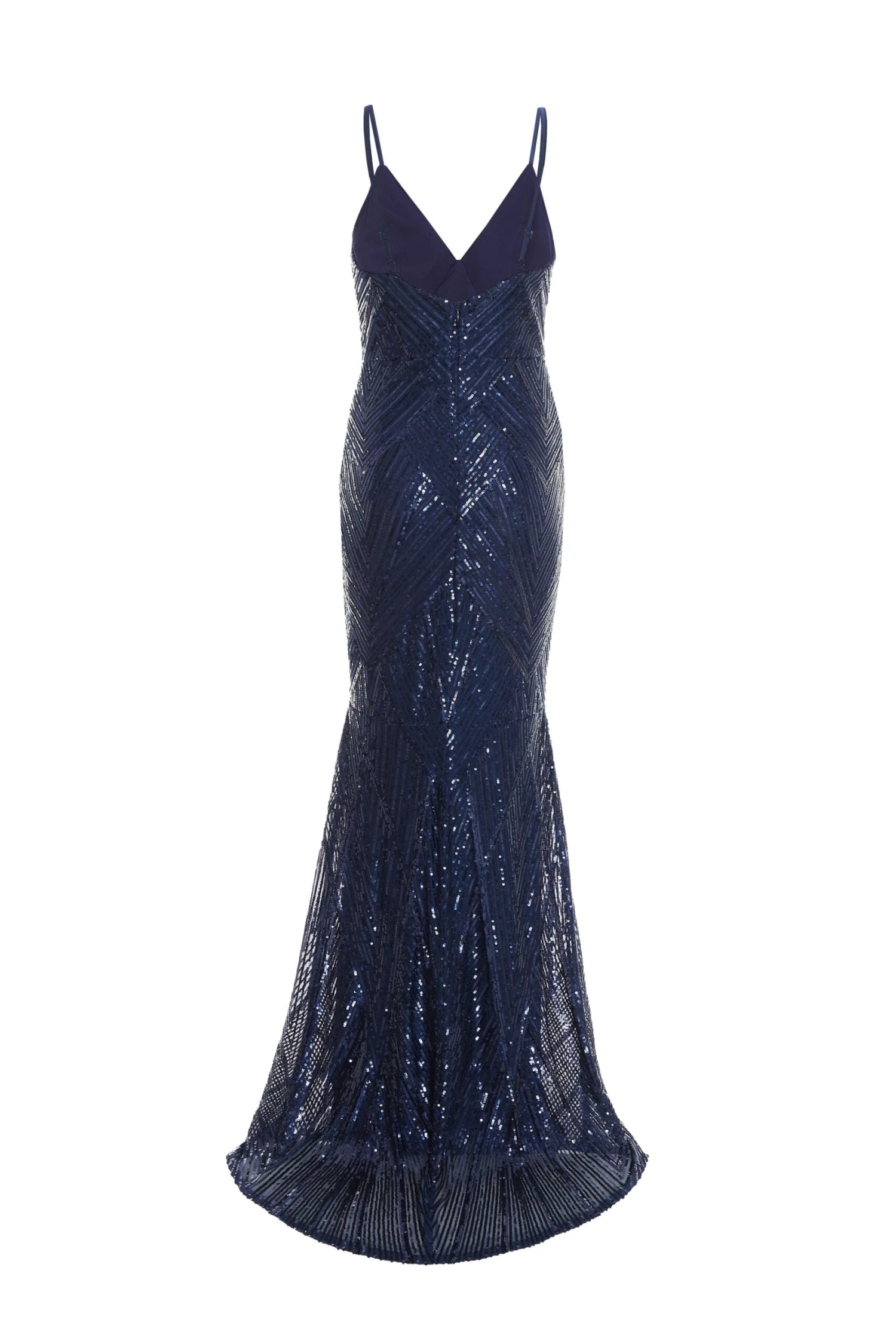 Navy Sequin Fishtail Maxi Dress 7 Navy Sequin Fishtail Maxi Dress - Image 5