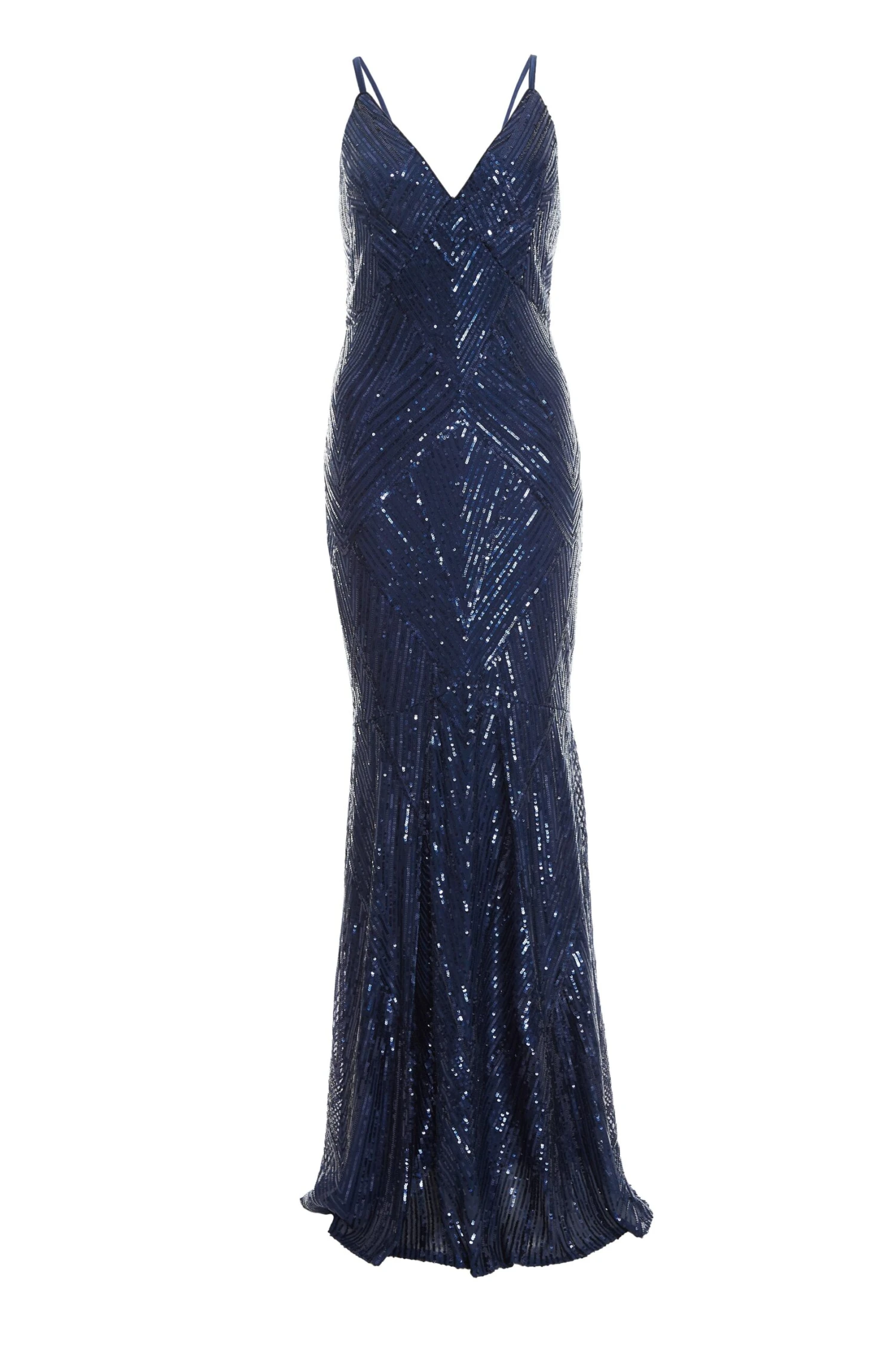 Navy Sequin Fishtail Maxi Dress 3 Navy Sequin Fishtail Maxi Dress