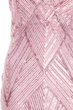 Pink Sequin Fishtail Maxi Dress -Princess Style Shop 00100037464 ZS