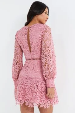 Pink Lace Skater Dress 10 Pink Lace Skater Dress -Princess Style Shop 00100037467 XB
