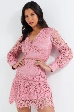 Pink Lace Skater Dress 9 Pink Lace Skater Dress -Princess Style Shop 00100037467 XM