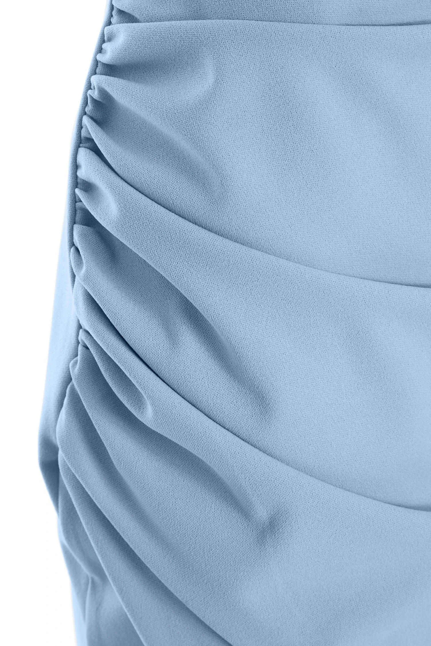 Light Blue One Shoulder Ruched Midi Dress 8 Light Blue One Shoulder Ruched Midi Dress - Image 6