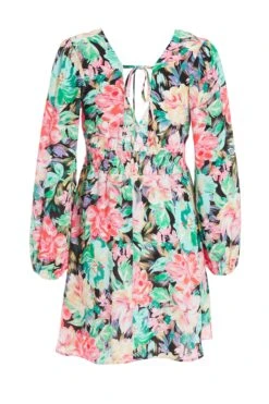 Multicolored Floral Skater Dress -Princess Style Shop 00100037503 ZB