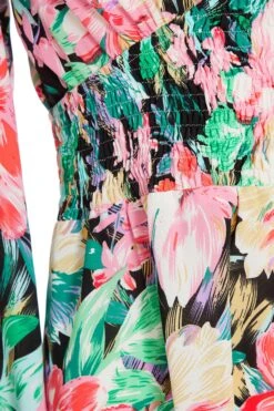 Multicolored Floral Skater Dress -Princess Style Shop 00100037503 ZS