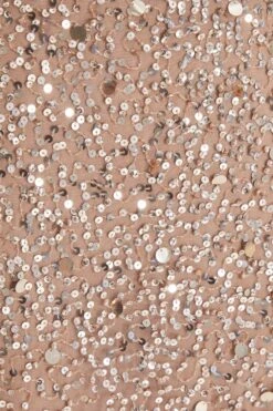 Taupe Sequin Batwing Maxi Dress -Princess Style Shop 00100037505 ZS