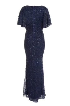 Navy Sequin Batwing Maxi Dress -Princess Style Shop 00100037506 ZB