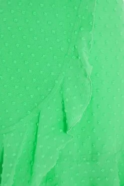 Green Chiffon Polka Dot Skater Dress -Princess Style Shop 00100037557 ZS