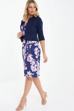 Navy Split Sleeve Crop Jacket -Princess Style Shop 00100037564 XS