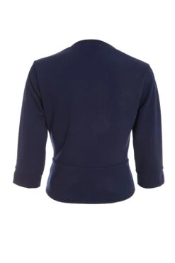 Navy Split Sleeve Crop Jacket -Princess Style Shop 00100037564 ZB