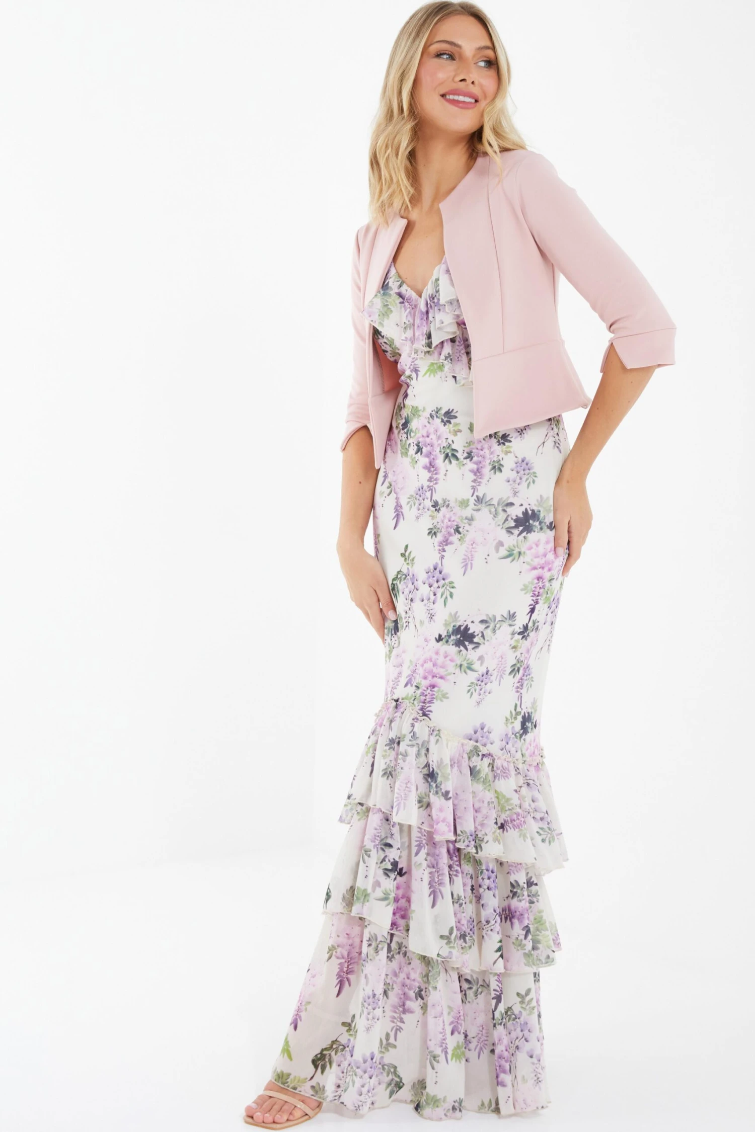 Pink Split Sleeve Crop Jacket 6 Pink Split Sleeve Crop Jacket - Image 4