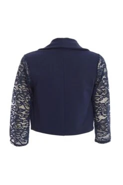 Navy Shawl Lace Crop Jacket -Princess Style Shop 00100037569 ZB