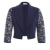 Navy Shawl Lace Crop Jacket 1 Navy Shawl Lace Crop Jacket -Princess Style Shop 00100037569 ZM