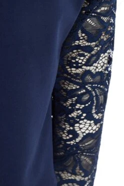 Navy Shawl Lace Crop Jacket -Princess Style Shop 00100037569 ZS