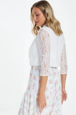 Cream Shawl Lace Crop Jacket -Princess Style Shop 00100037570 XB