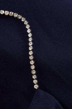 Navy Diamante Wrap Maxi Dress -Princess Style Shop 00100037574 ZS