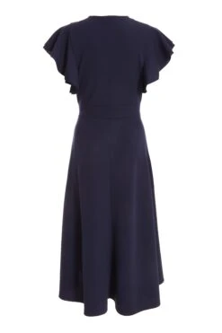 Navy Wrap Dip Hem Midi Dress -Princess Style Shop 00100037578 ZB