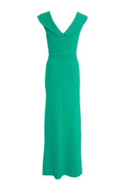 Green Ruched Bardot Maxi Dress -Princess Style Shop 00100037581 ZB