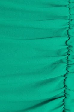 Green Ruched Bardot Maxi Dress -Princess Style Shop 00100037581 ZS