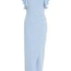 Light Blue Ruched Maxi Dress