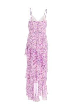 Lilac Chiffon Animal Print Midi Dress 12 Lilac Chiffon Animal Print Midi Dress -Princess Style Shop 00100037591 ZB