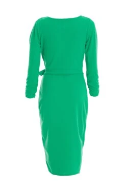 Jade Green Wrap Tie Midi Dress -Princess Style Shop 00100037621 ZB