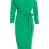 Jade Green Wrap Tie Midi Dress -Princess Style Shop 00100037621 ZM