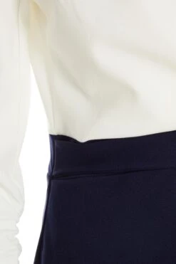 Navy Contrast Wrap Midi Dress -Princess Style Shop 00100037632 ZS