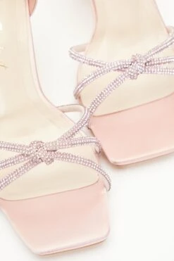 Wide Fit Pink Satin Diamante Heeled Sandals -Princess Style Shop 00100037647 ZB