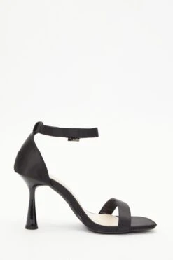 Wide Fit Black Heeled Sandals -Princess Style Shop 00100037673 ZS