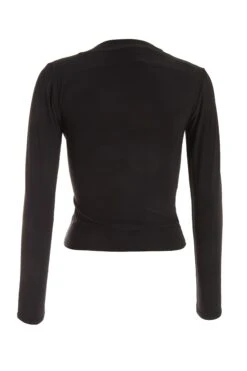 Black Ruched High Neck Top -Princess Style Shop 00100037721 ZB
