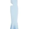 Light Blue One Shoulder Frill Hem Maxi Dress -Princess Style Shop 00100037730 ZM