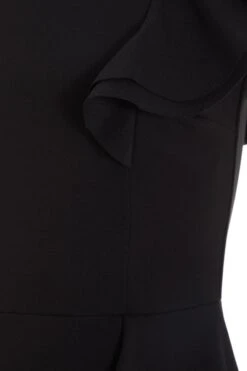 Petite Black One Shoulder Frill Midi Dress -Princess Style Shop 00100037741 ZS