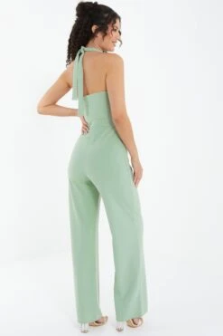 Sage Halter Neck Palazzo Jumpsuit -Princess Style Shop 00100037800 XB