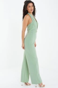 Sage Halter Neck Palazzo Jumpsuit -Princess Style Shop 00100037800 XS