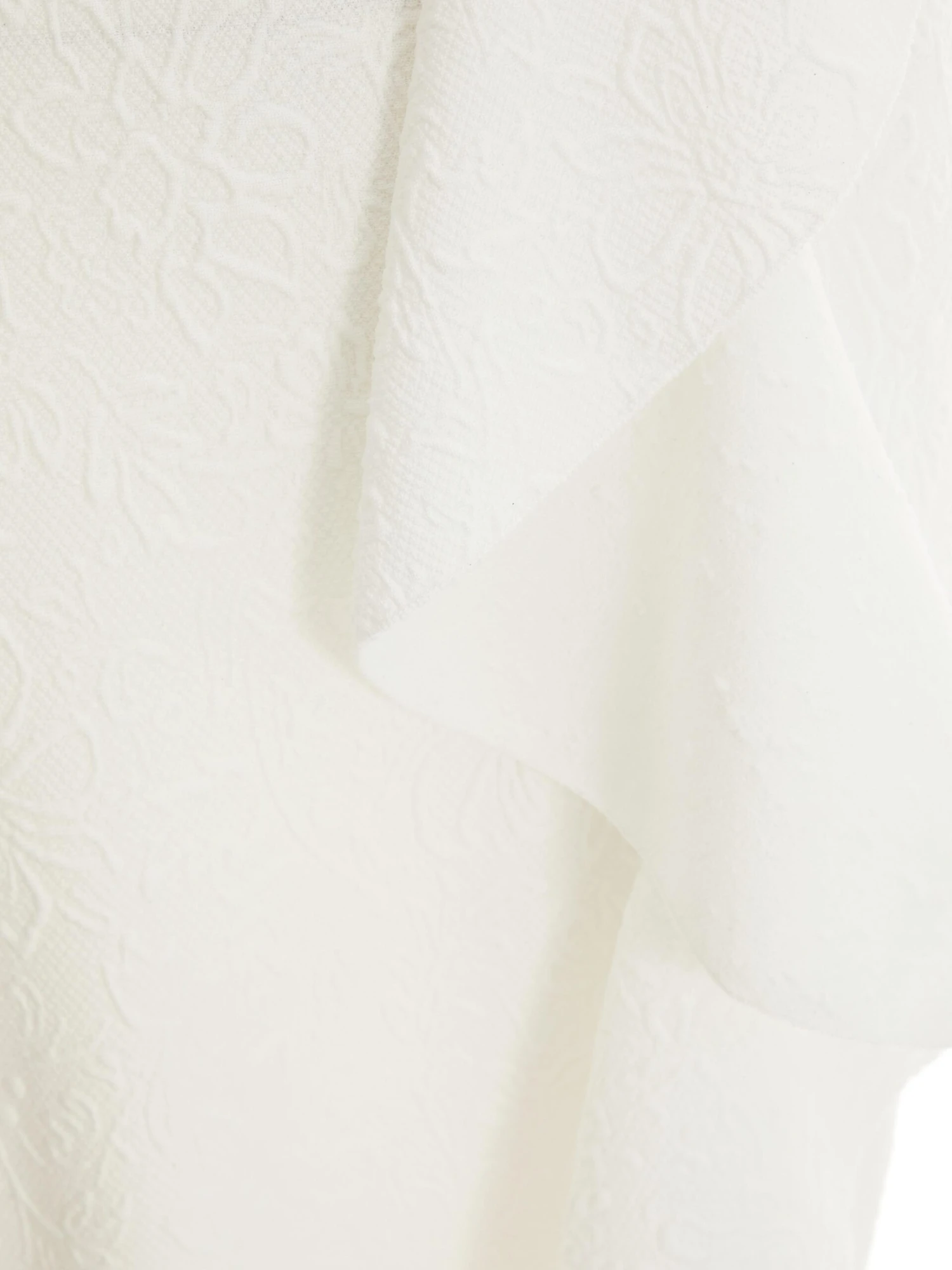 White Jacquard Frill Detail Midi Dress 8 White Jacquard Frill Detail Midi Dress - Image 6