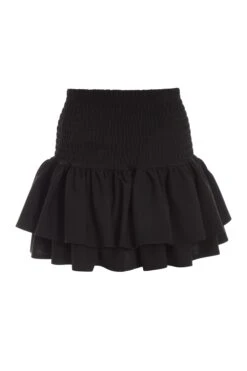Black Ruched Frill Mini Skirt -Princess Style Shop 00100037833 ZB