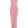 Pink Ruched Maxi Dress -Princess Style Shop 00100037896 ZM
