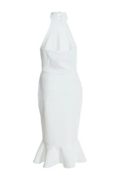 White Embroidered Frill Hem Midi Dress -Princess Style Shop 00100037897 ZB