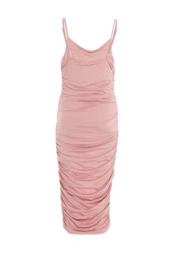 Pink Ruched Bodycon Midi Dress 12 Pink Ruched Bodycon Midi Dress -Princess Style Shop 00100037902 ZB