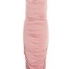 Pink Ruched Bodycon Midi Dress -Princess Style Shop 00100037902 ZM